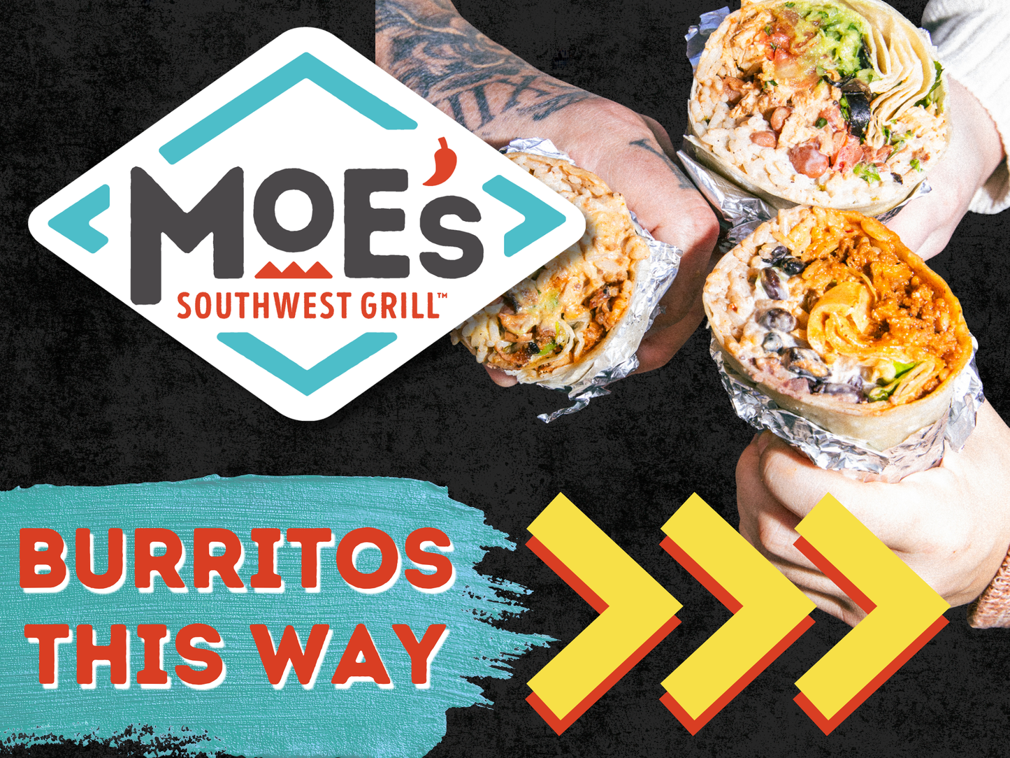 Burritos This Way Directional Yard Sign