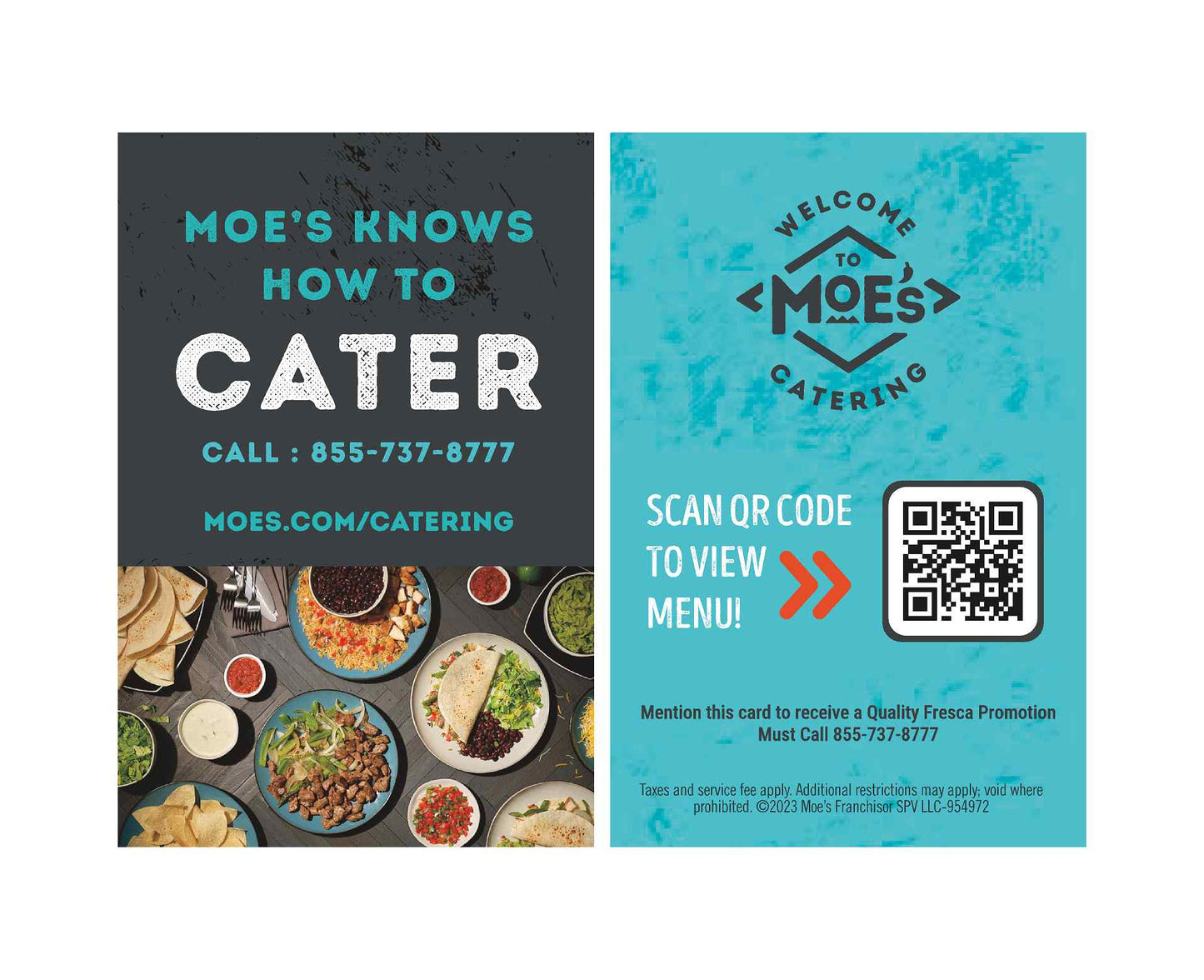 Catering Post Cards - Set of 100