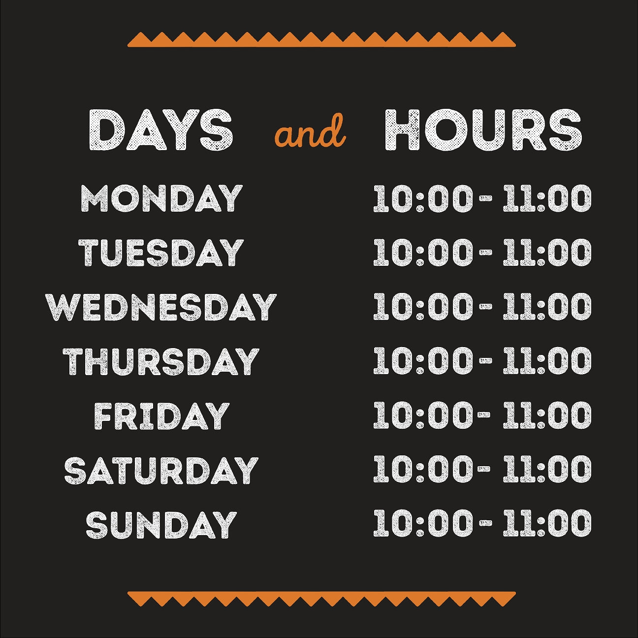 Hours of Operation Window Graphic