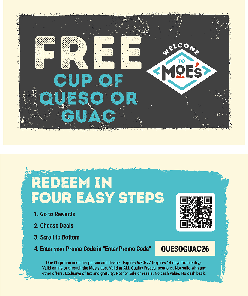 Free Queso/Guac Combo Rewards Card