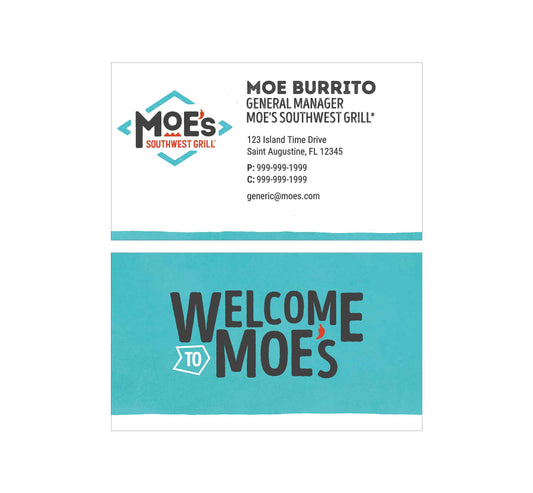 Business Cards - Welcome to Moe's Back Design