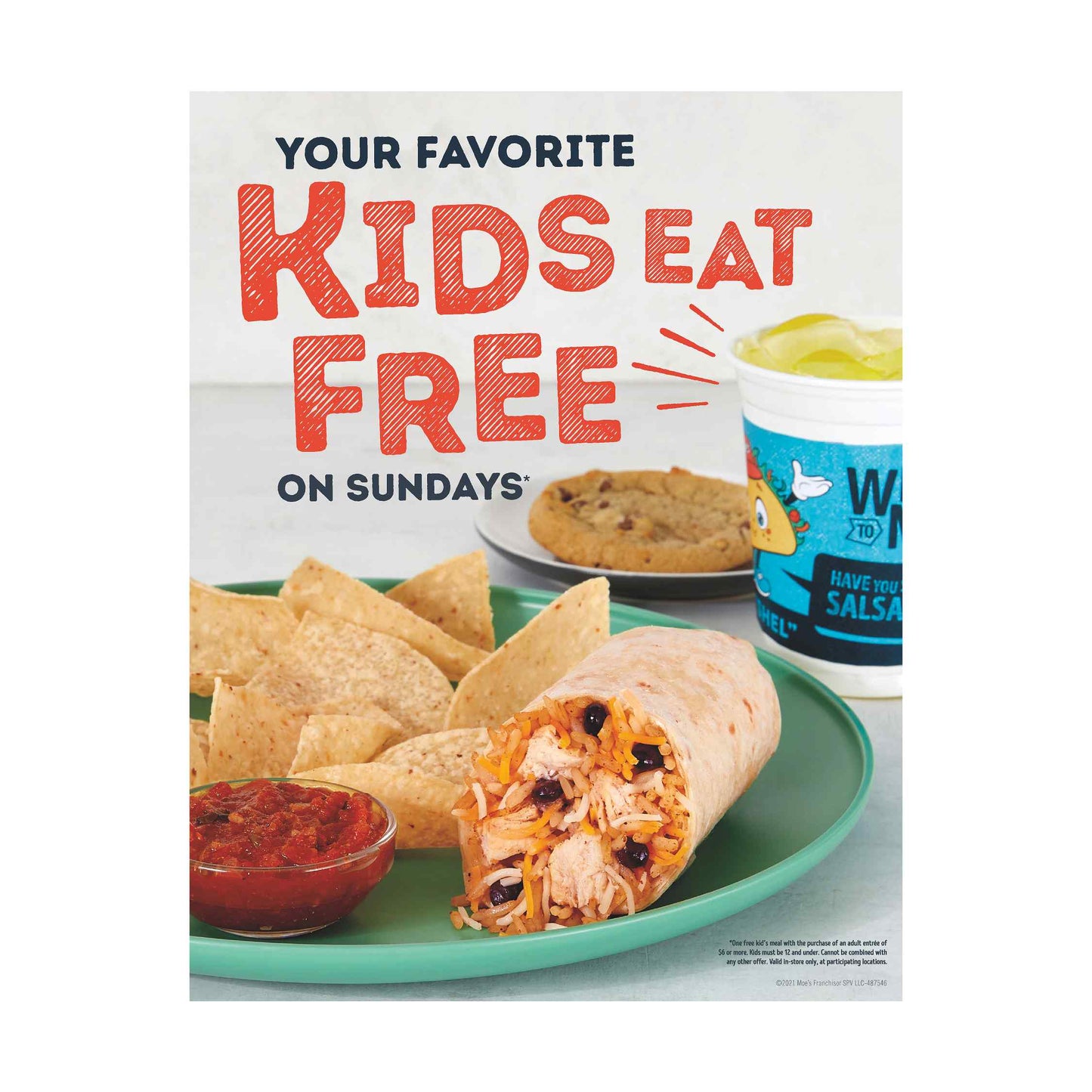 Kids Eat Free Window POP Double Sided Decal