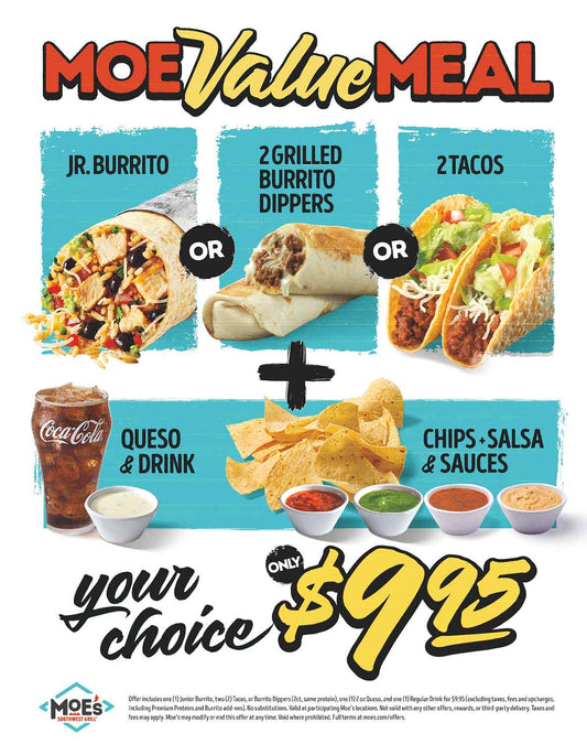 2026 Moe Value Meal Double Sided Window POP Decal
