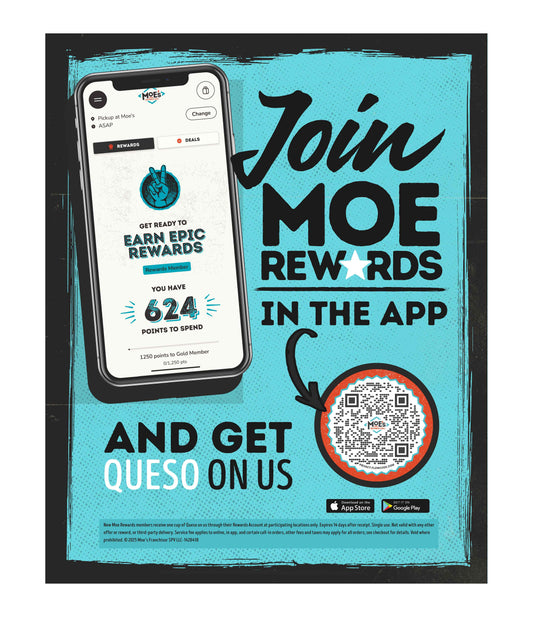 Moe Rewards Window POP Double Sided Decal