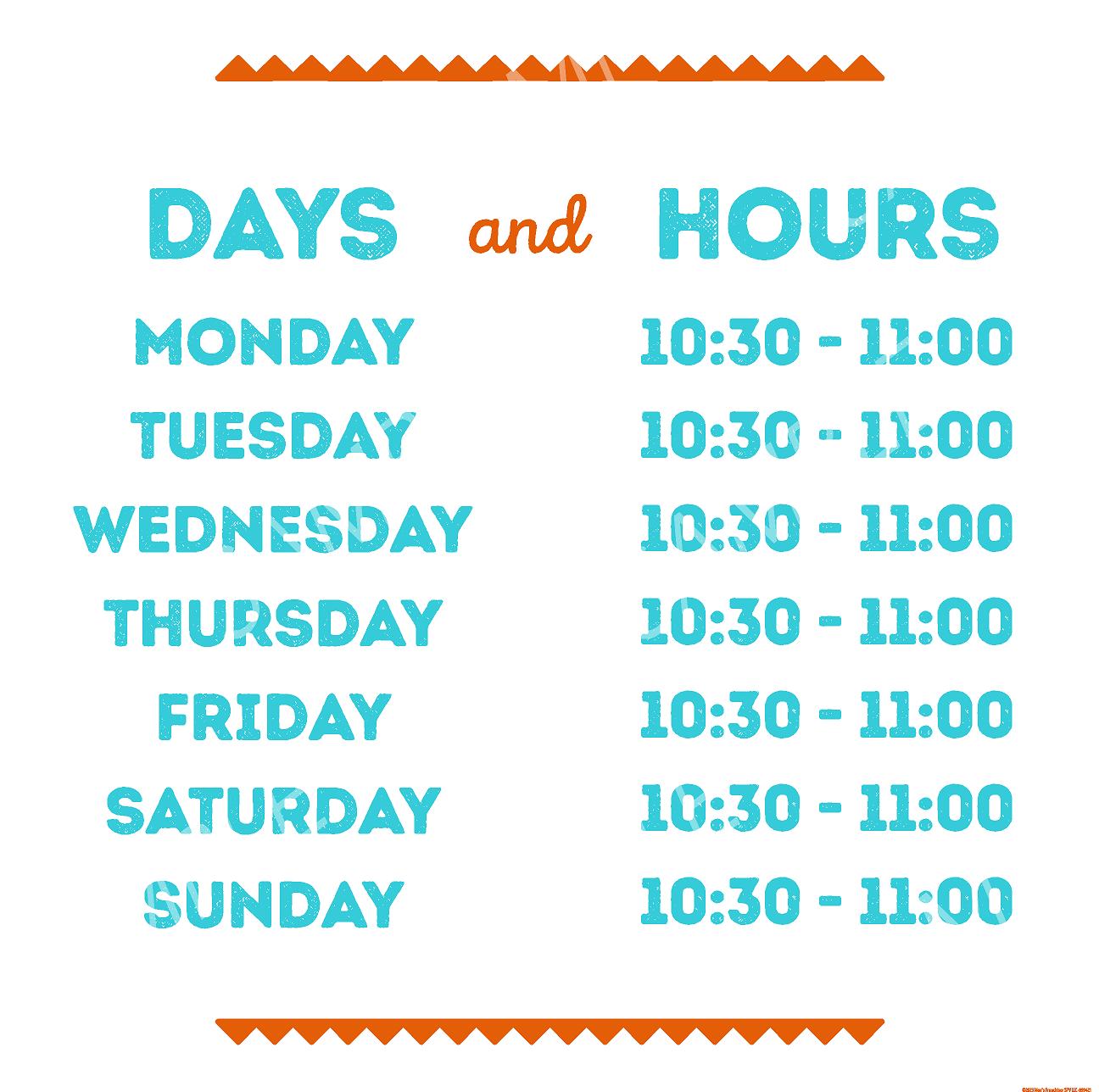 Hours of Operation Window Graphic