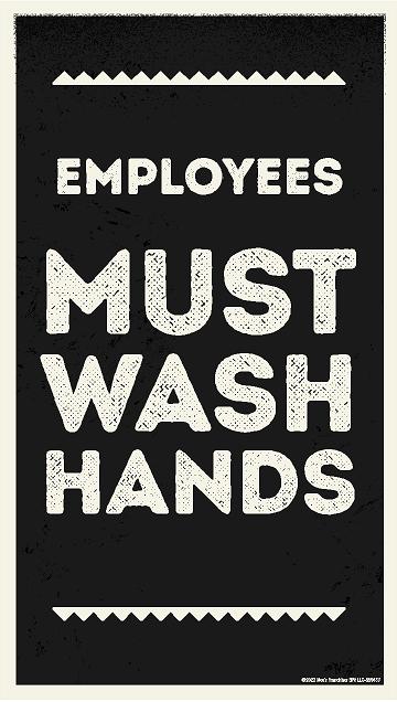 Employees Must Wash Hands Decal