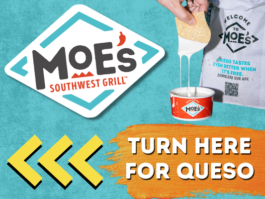 Turn Here For Queso Directional Yard Sign