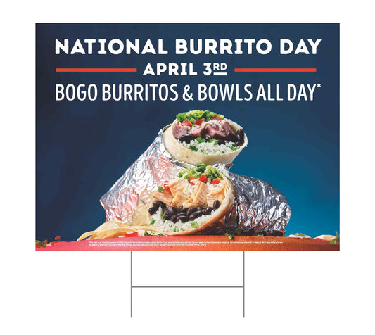 National Burrito Day Yard Sign